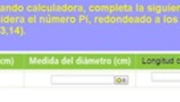 Cálculo de la medida del diámetro y perímetro de una circunferencia a partir de la medida del radio (II)