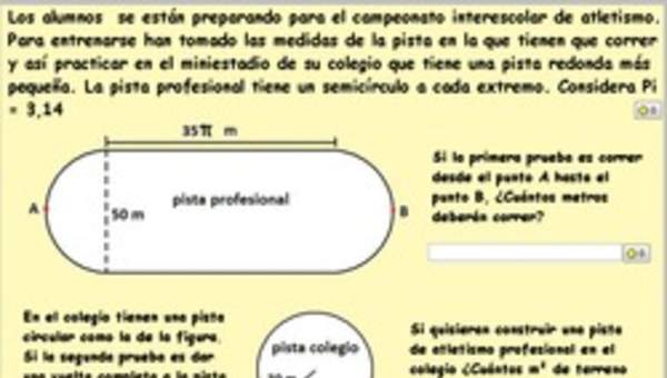 Calculando la longitud de una pista de atletismo