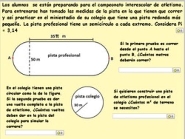 Calculando la longitud de una pista de atletismo