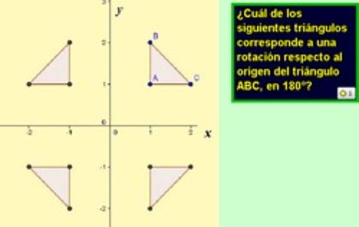 Rotación de un triángulo en 180°