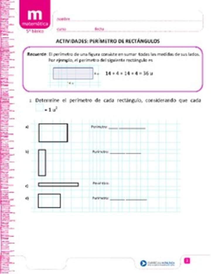 Perímetro de rectángulo