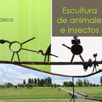 Esculturas de animales e insectos