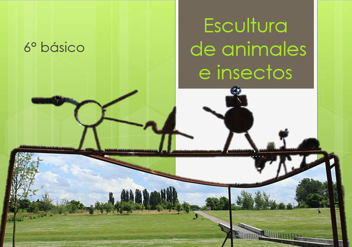 Esculturas de animales e insectos