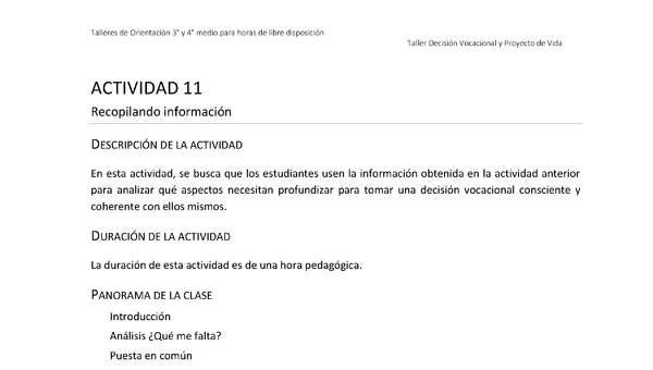 Actividad sugerida - Parte 3 - Actividad 11 - Recopilando información