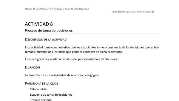 Actividad sugerida - Parte 3 - Actividad 8 - Proceso de toma de decisiones