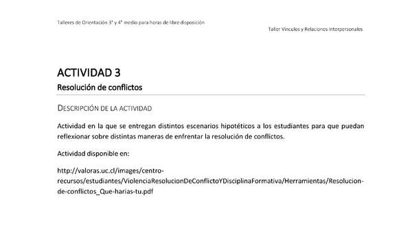Actividad sugerida - Parte 1 - Actividad 3 - Resolución de conflictos