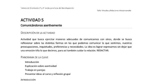 Actividad sugerida - Parte 2 - Actividad 5 - Comunicándonos asertivamente