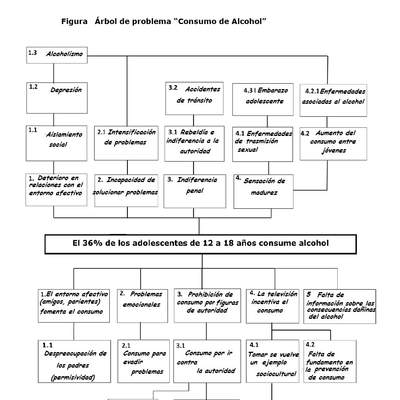 Mapa conceptual de problemas asociados con el alcohol elaborado por el ministerio de salud de chile