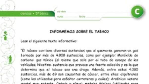 Elaboración de un afiche sobre el tabaco y la salud