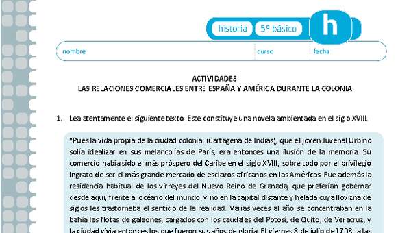 Las relaciones comerciales entre España y América en la colonia