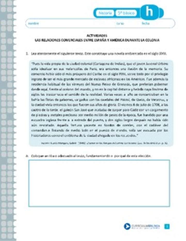 Las relaciones comerciales entre España y América en la colonia