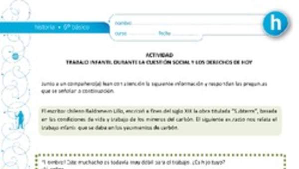 Trabajo infantil durante la cuestión social y los derechos de hoy