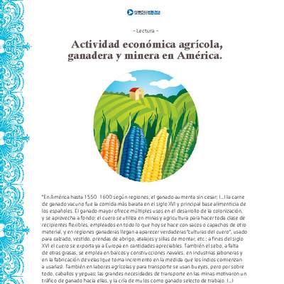 Actividad económica agrícola, ganadera y minera en América