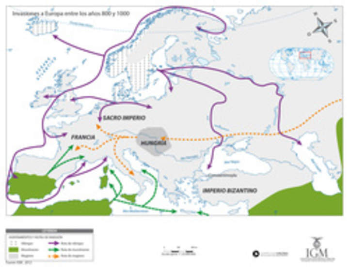 Invasiones a Europa entre los años 800 y 1000