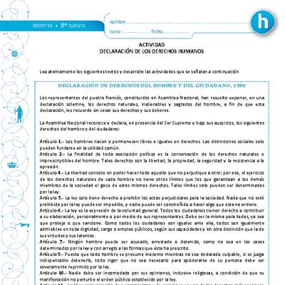 Declaración de los derechos humanos