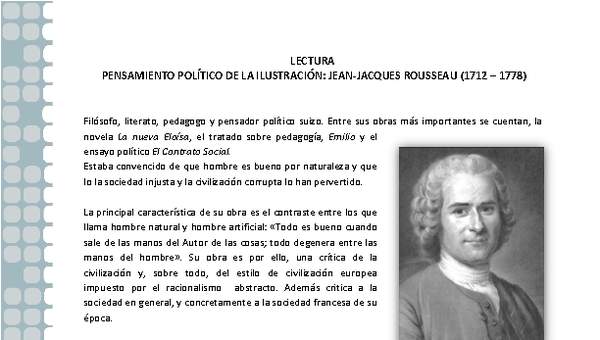 Pensamiento político de la Ilustración: Rousseau