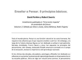 Enseñar a Pensar. 9 principios básicos