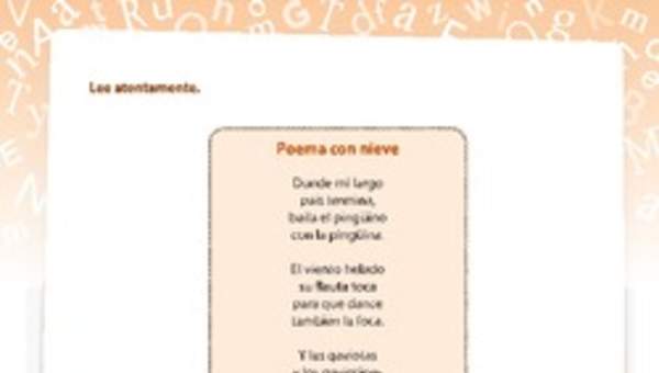 Comprensión poema con nieve