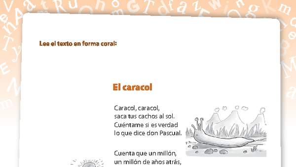 Poema el caracol