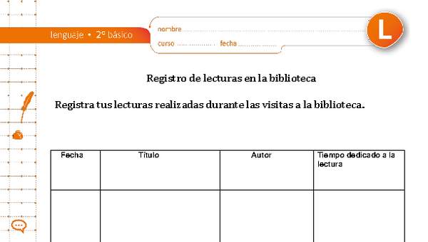 Registro de visitas a la biblioteca