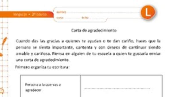 Carta de agradecimiento