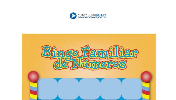 Bingo familiar de números