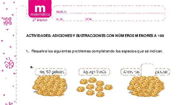 Adiciones y sustracciones con números menores a 100 (II)