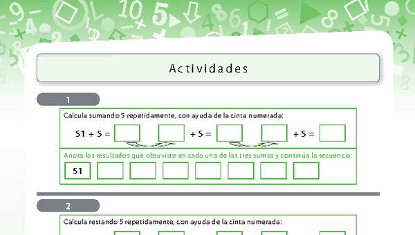 Sumar y restar con la cinta numerada