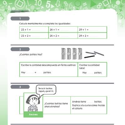 Actividades de adición y cáculo mental