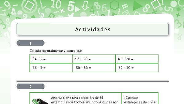 Resolución de problemas de sustracción con números menores a 100