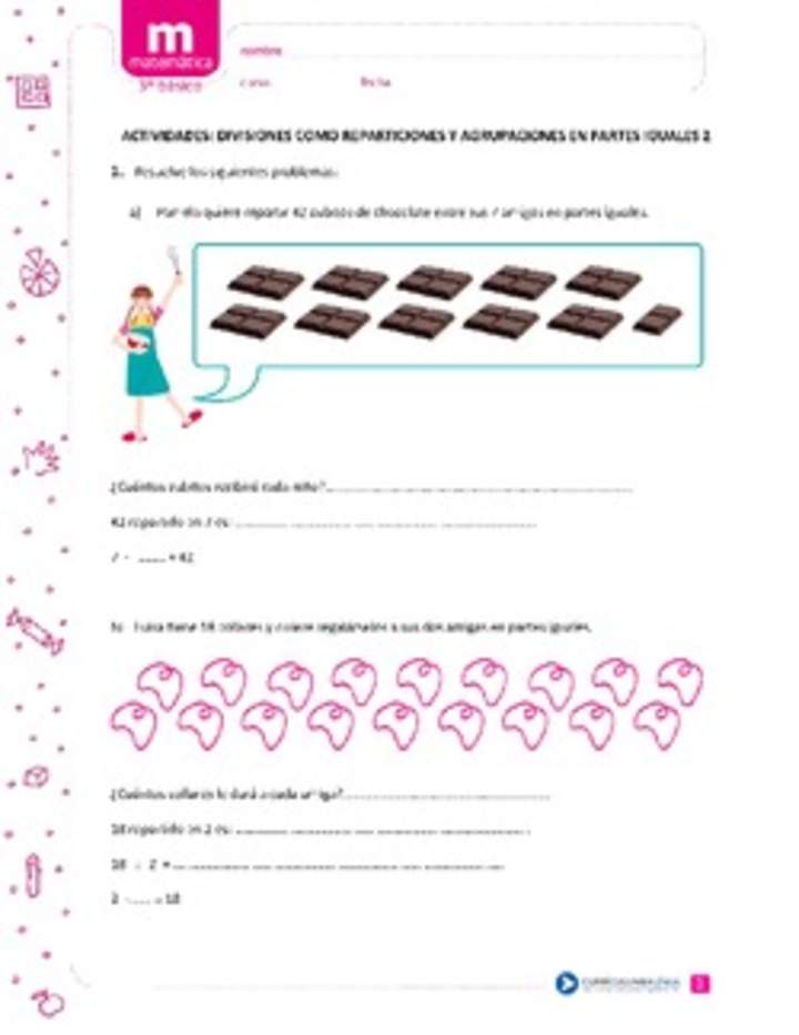 Divisiones como reparticiones y agrupaciones en partes iguales 2
