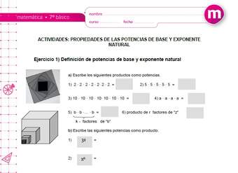 Propiedades de las potencias de base y exponente natural