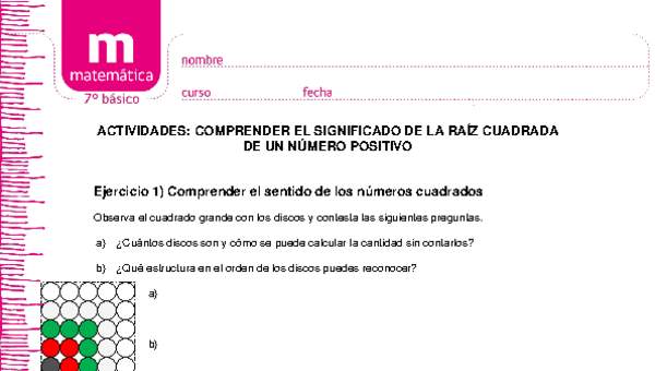 Comprender el significado de la raíz cuadrada de un número positivo