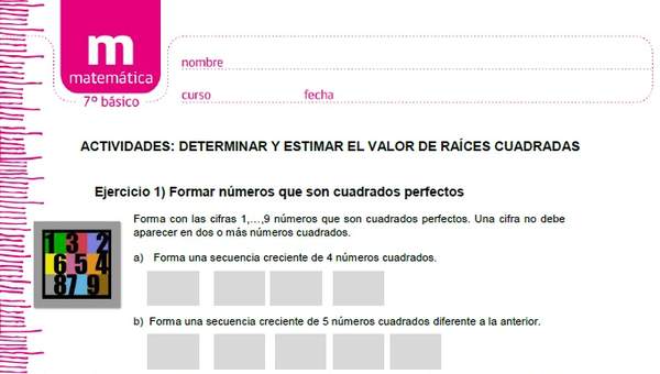 Estimar y determinar el valor de raíces cuadradas