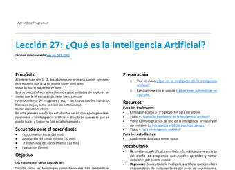 Unidad 4 - Lección 27: ¿Qué es la Inteligencia Artificial?