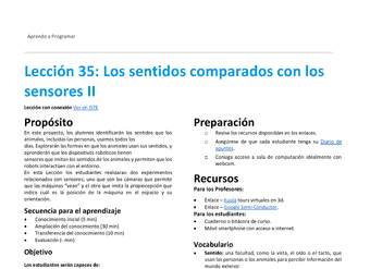 Unidad 4 - Lección 35: Los sentidos comparados con los sensores II