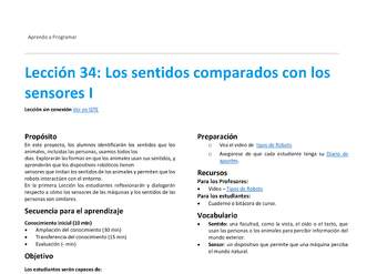 Unidad 4 - Lección 34: Los sentidos comparados con los sensores I