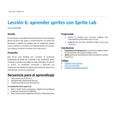 Lección 6: aprender sprites con Sprite Lab