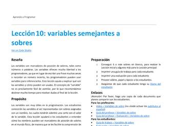 Unidad 3 - Lección10: variables semejantes a sobres