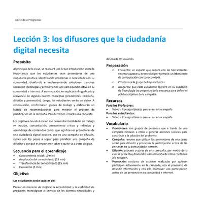 Unidad 1 - Lección 3: los difusores que la ciudadanía digital necesita