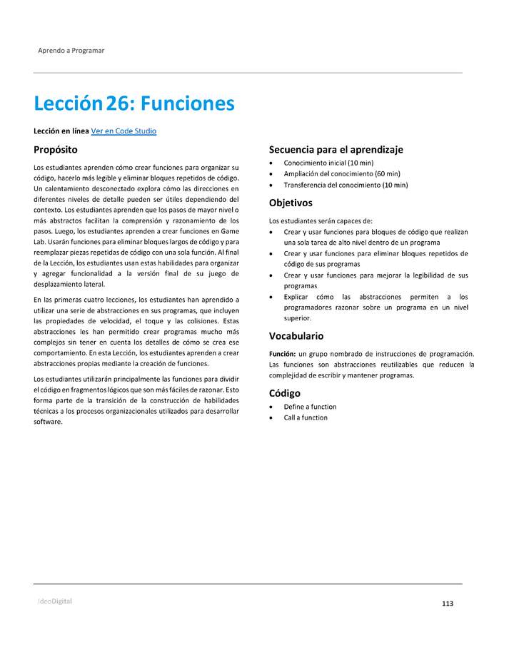 Unidad 2 - Lección 26: Funciones