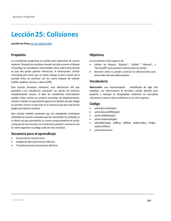 Unidad 2 - Lección 25: Colisiones