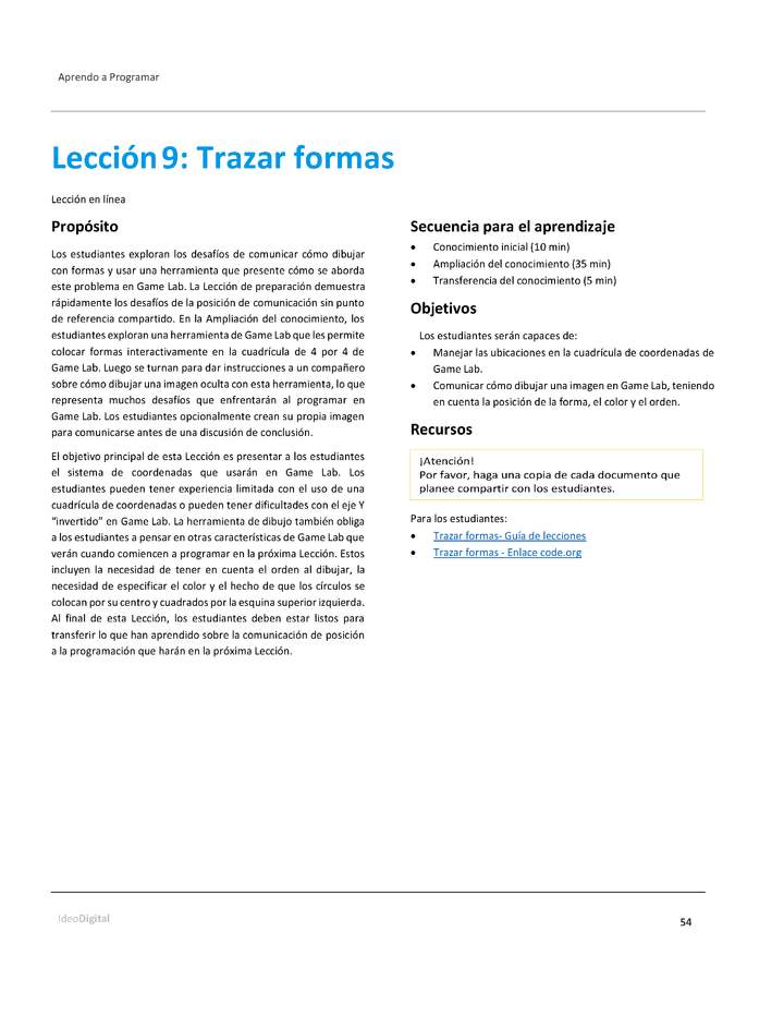 Unidad 1 - Lección 09: Trazar formas