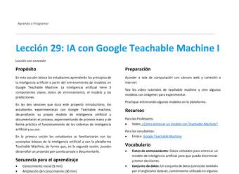 Unidad 2 - Lección 29: IA con Google Teachable Machine I