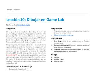 Unidad 1 - Lección 10: Dibujar en Game Lab