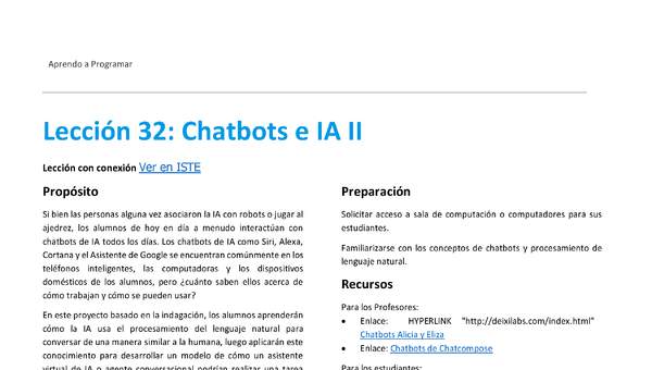 Unidad 2 - Lección 32: Chatbots e IA II