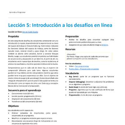 Unidad 1 - Lección 05: Introducción a los desafíos en línea