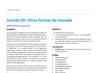 Unidad 1 - Lección 20: Otras formas de entrada