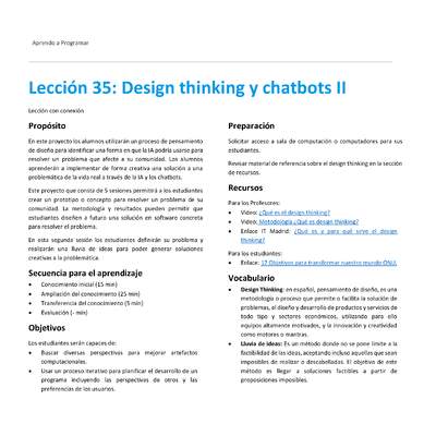 Unidad 2 - Lección 35: Design thinking y chatbots II