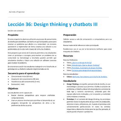 Unidad 2 - Lección 36: Design thinking y chatbots III